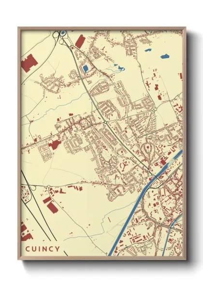 Une affiche de carte sur Cuincy