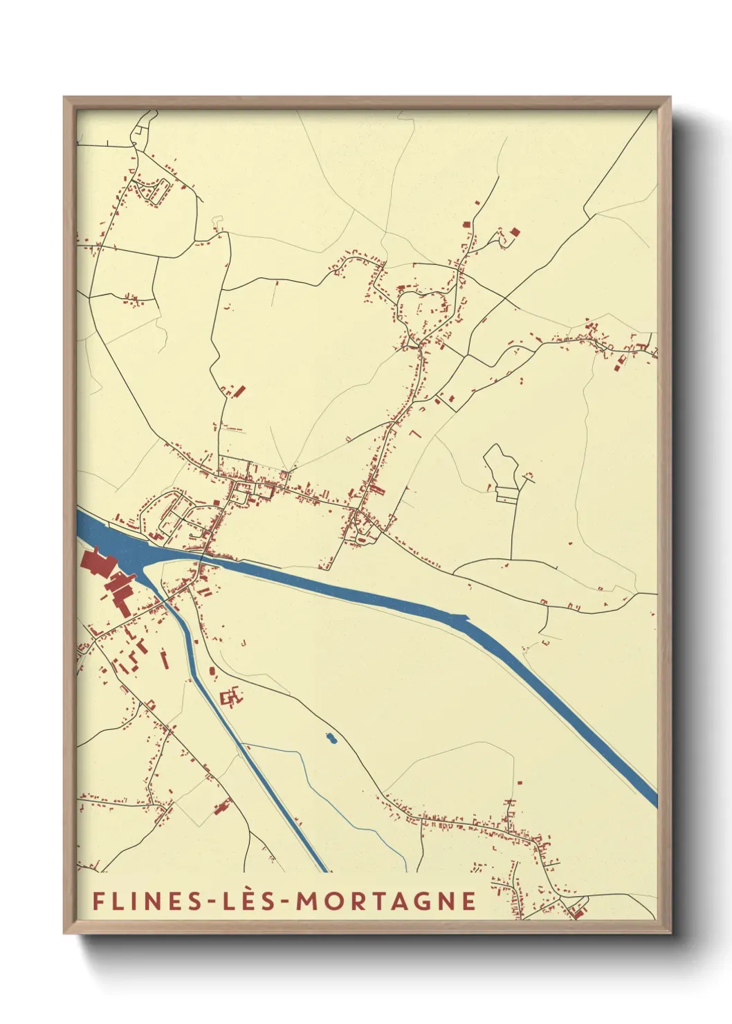 Un poster carte Flines-lès-Mortagne