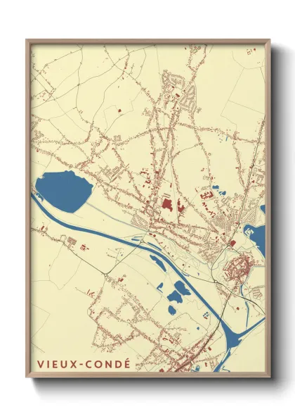 Une affiche de carte sur Vieux-Condé