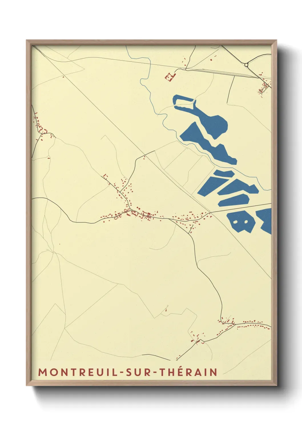 Un poster carte Montreuil-sur-Thérain
