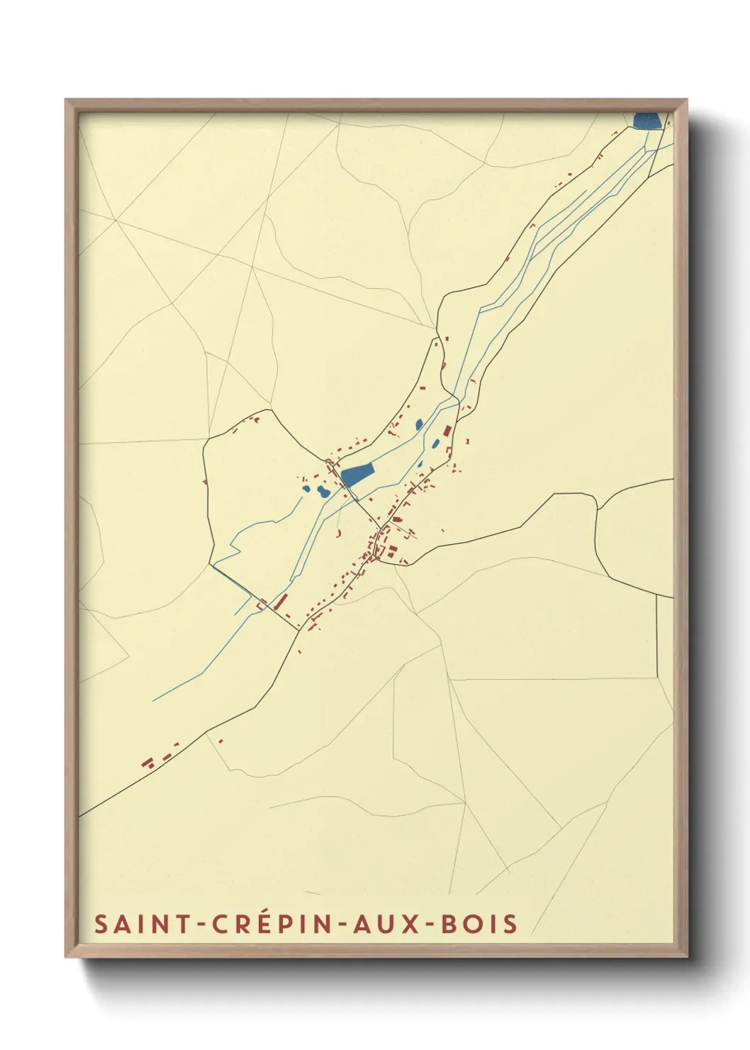 Un poster carte Saint-Crépin-aux-Bois
