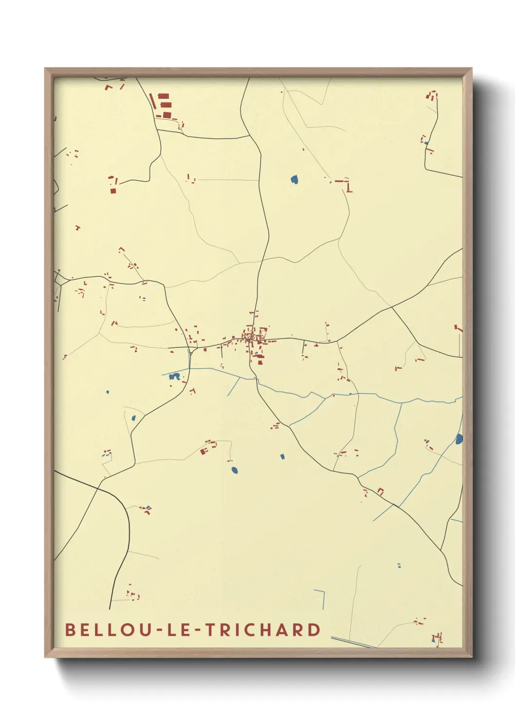 Un poster carte Bellou-le-Trichard