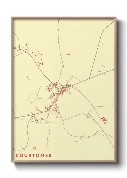Une affiche de carte sur Courtomer
