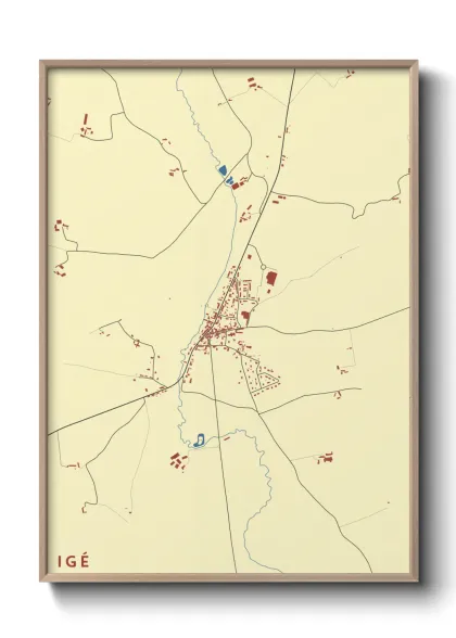Une affiche de carte sur Igé