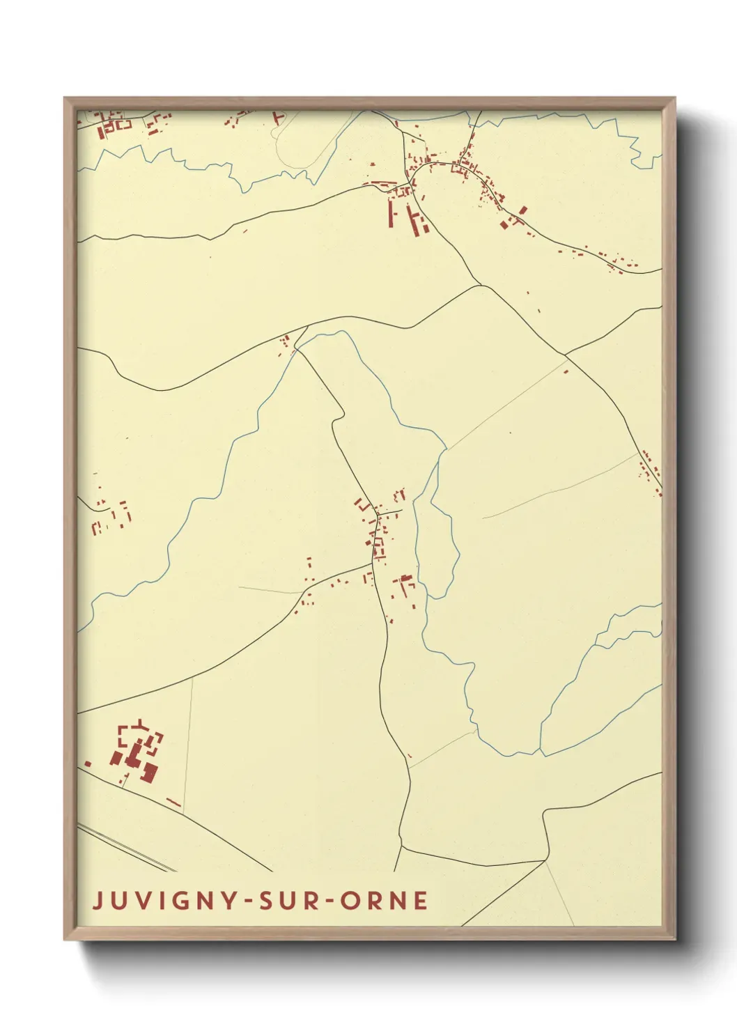 Un poster carte Juvigny-sur-Orne