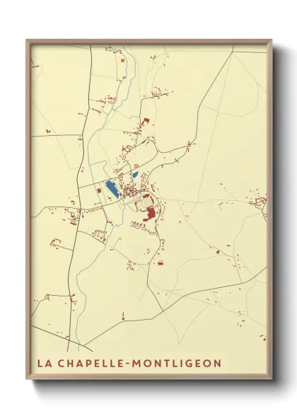 Une affiche de carte sur La Chapelle-Montligeon