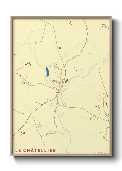 Une affiche de carte sur Le Châtellier