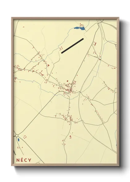 Une affiche de carte sur Nécy