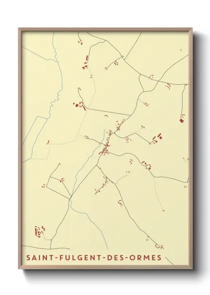 Une affiche de carte sur Saint-Fulgent-des-Ormes