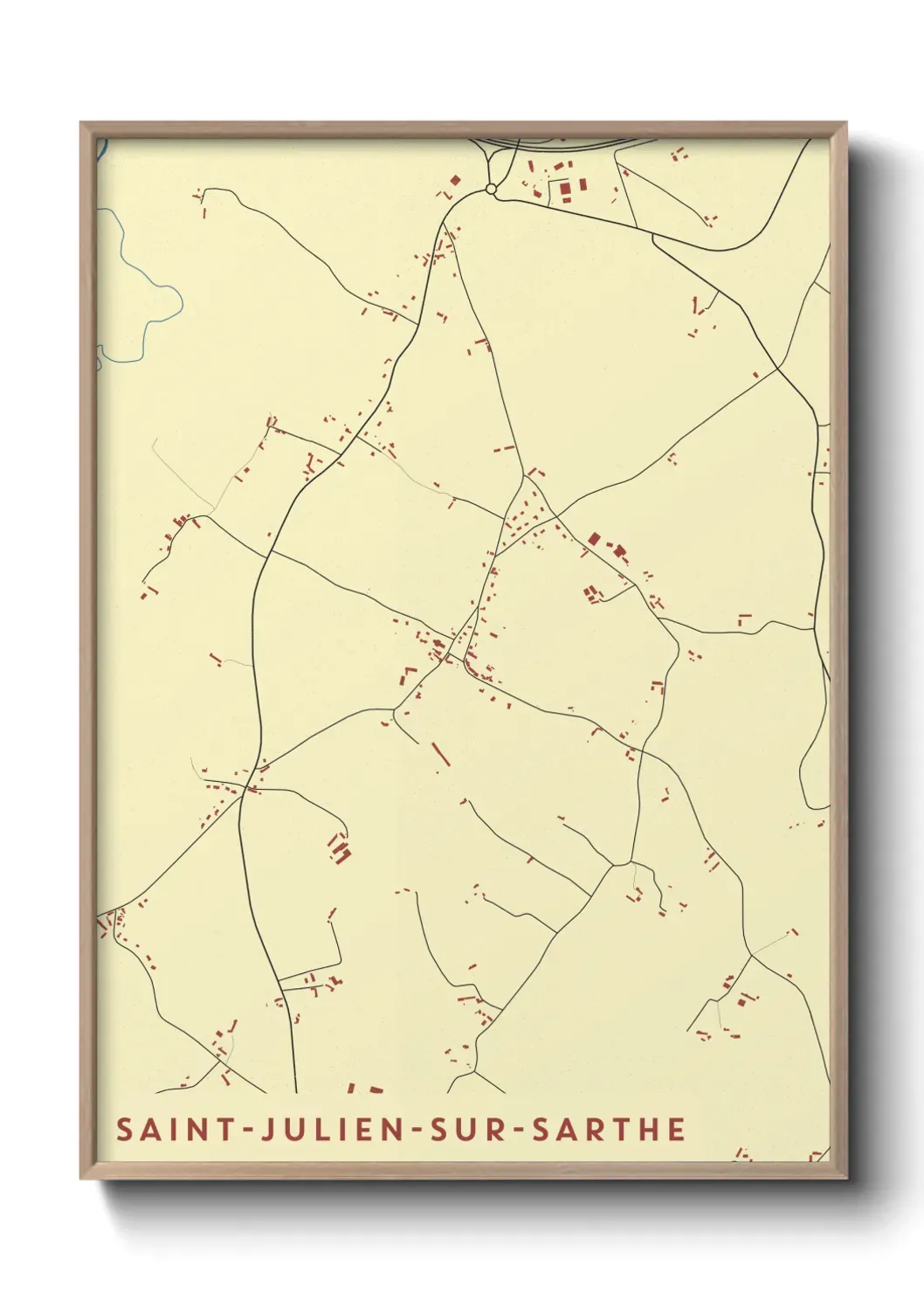 Un poster carte Saint-Julien-sur-Sarthe