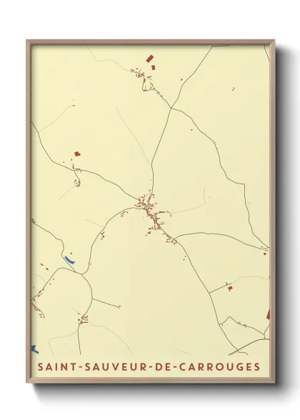Une affiche de carte sur Saint-Sauveur-de-Carrouges