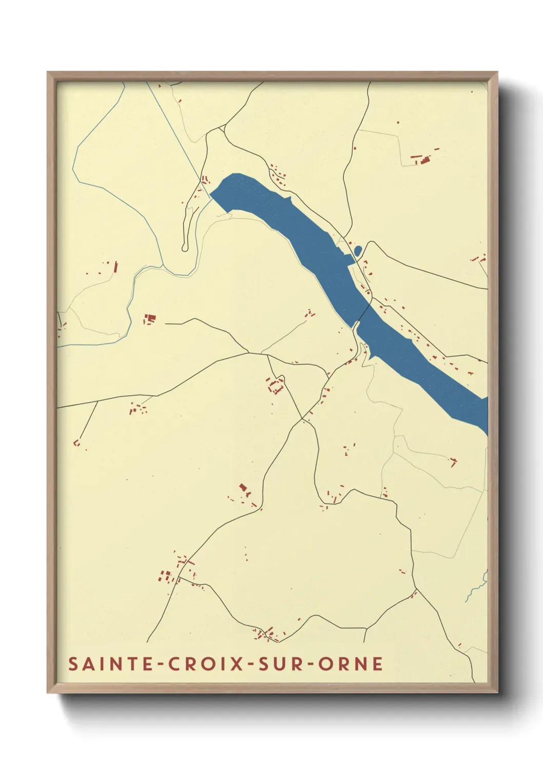 Un poster carte Sainte-Croix-sur-Orne