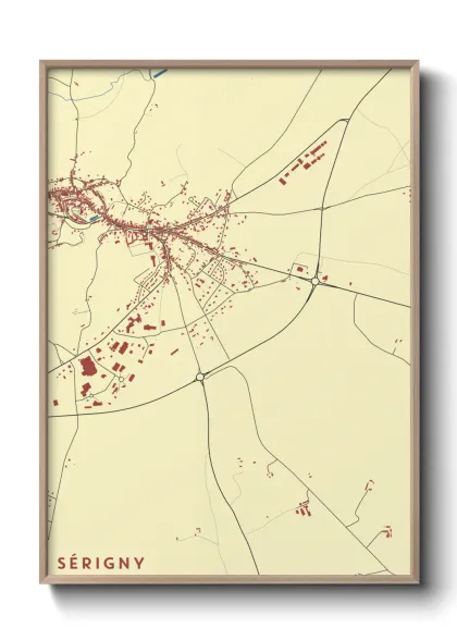 Une affiche de carte sur Sérigny