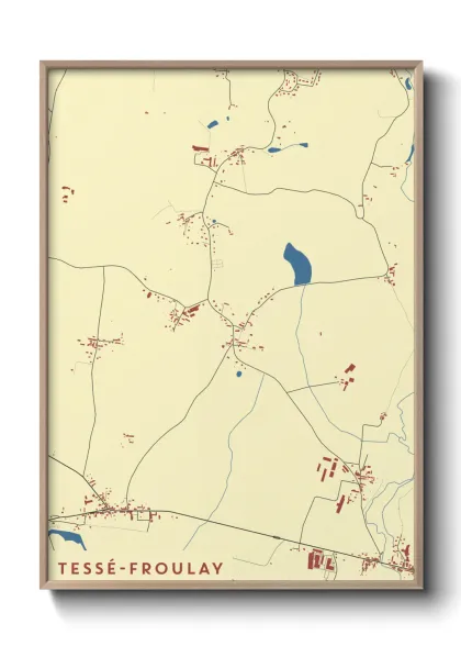 Une affiche de carte sur Tessé-Froulay