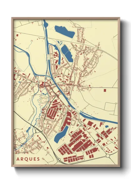 Une affiche de carte sur Arques