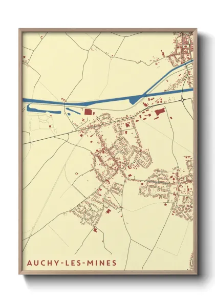 Une affiche de carte sur Auchy-les-Mines