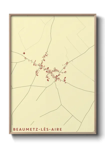 Une affiche de carte sur Beaumetz-lès-Aire