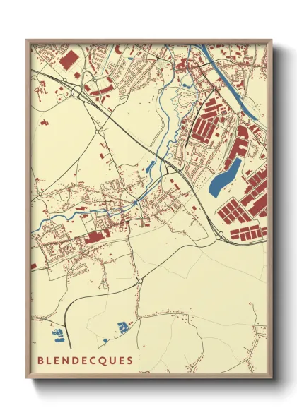 Une affiche de carte sur Blendecques