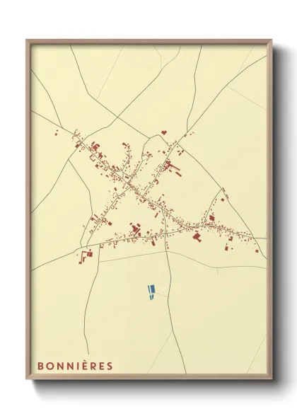 Une affiche de carte sur Bonnières