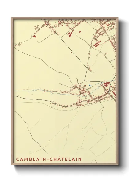 Une affiche de carte sur Camblain-Châtelain
