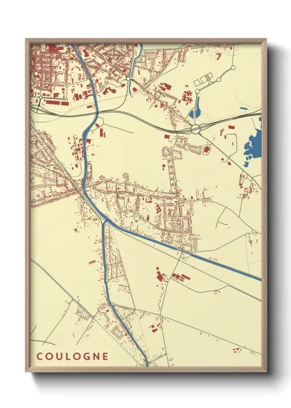 Une affiche de carte sur Coulogne