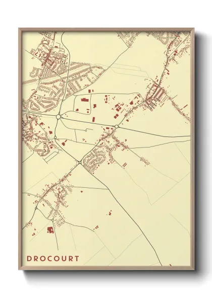Une affiche de carte sur Drocourt