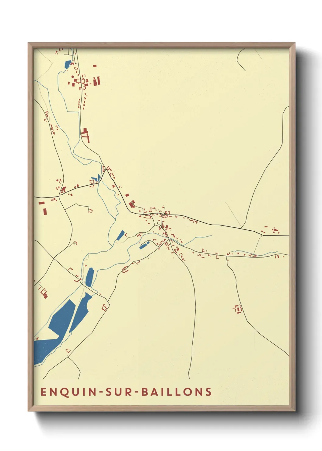 Un poster carte Enquin-sur-Baillons