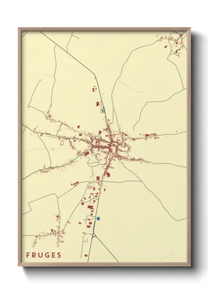 Une affiche de carte sur Fruges