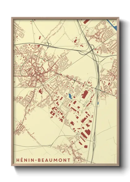Une affiche de carte sur Hénin-Beaumont