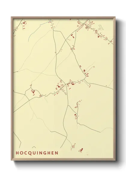 Une affiche de carte sur Hocquinghen