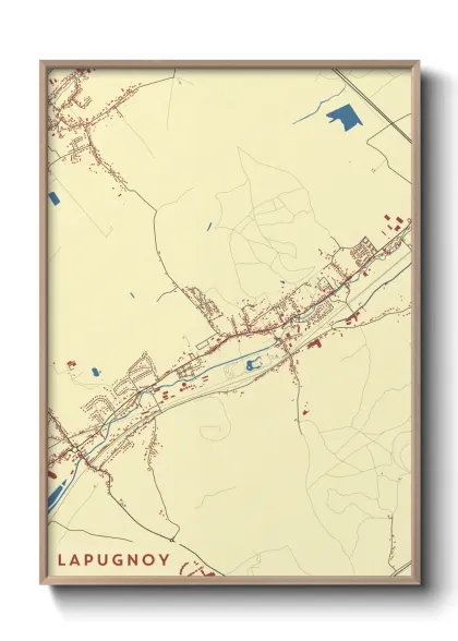 Une affiche de carte sur Lapugnoy
