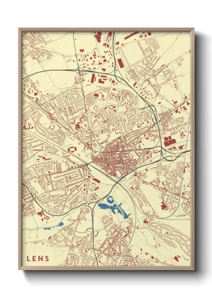 Une affiche de carte sur Lens