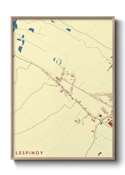 Une affiche de carte sur Lespinoy