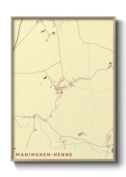 Une affiche de carte sur Maninghen-Henne