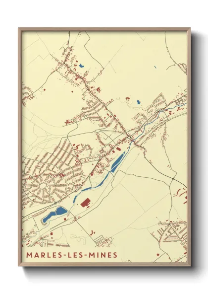 Une affiche de carte sur Marles-les-Mines
