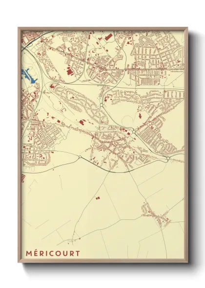 Une affiche de carte sur Méricourt