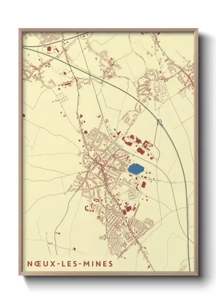 Une affiche de carte sur Nœux-les-Mines