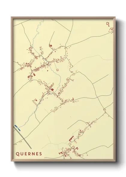 Une affiche de carte sur Quernes