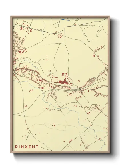 Une affiche de carte sur Rinxent