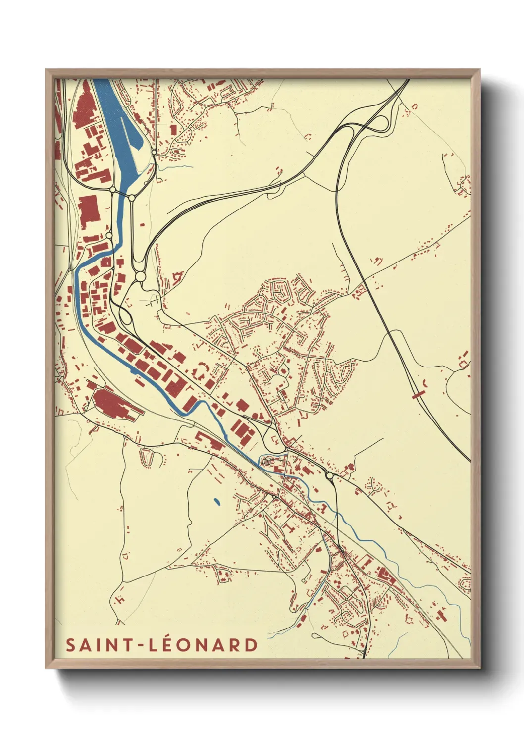 Un poster carte Saint-Léonard