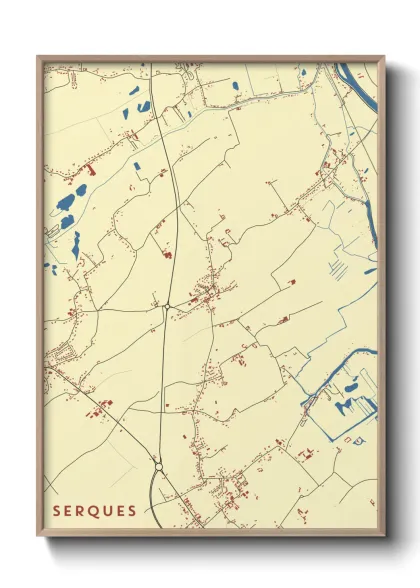 Une affiche de carte sur Serques