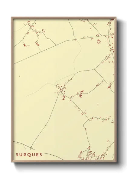 Une affiche de carte sur Surques