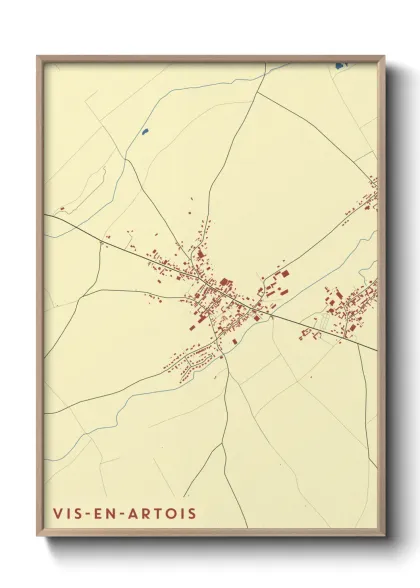 Une affiche de carte sur Vis-en-Artois