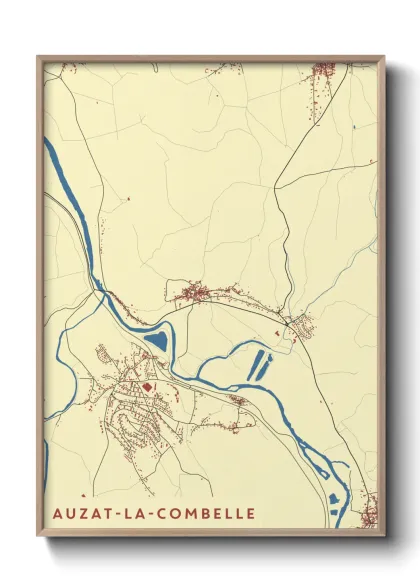 Une affiche de carte sur Auzat-la-Combelle