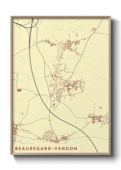 Une affiche de carte sur Beauregard-Vendon