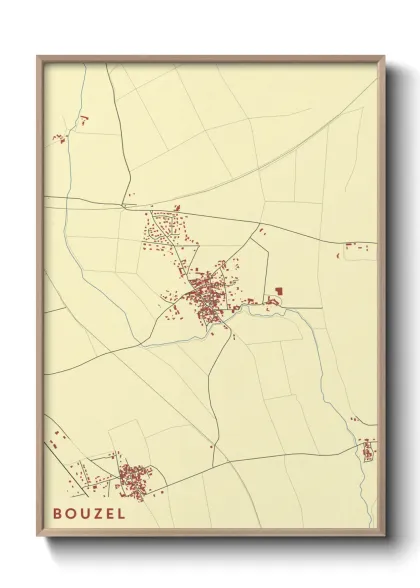Une affiche de carte sur Bouzel