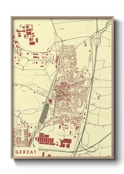 Une affiche de carte sur Gerzat
