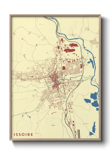 Une affiche de carte sur Issoire