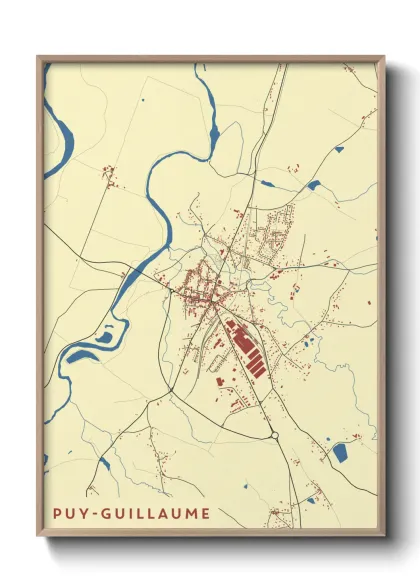 Une affiche de carte sur Puy-Guillaume