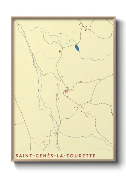 Une affiche de carte sur Saint-Genès-la-Tourette